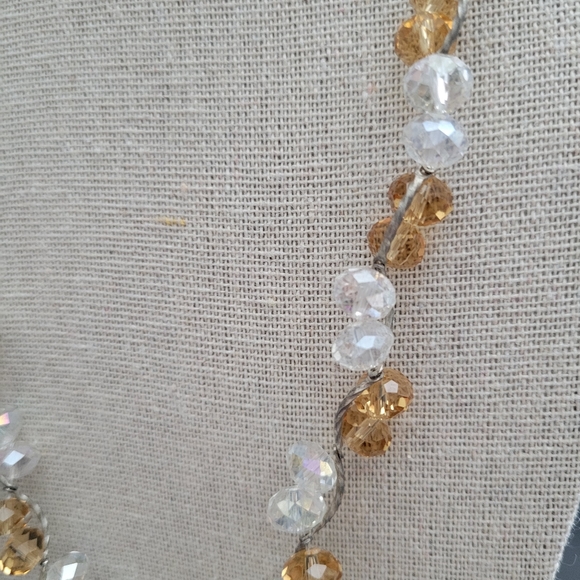 Faceted acrylic aurora borealis beads long tassel necklace - Picture 2 of 3